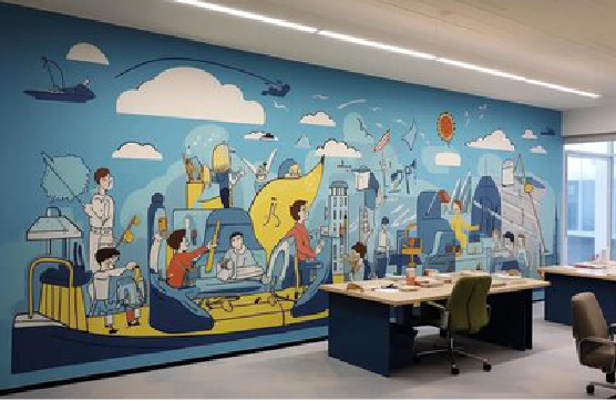 文山办公室墙绘的特点。