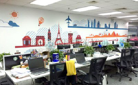 文山教你设计办公室墙绘的方法。